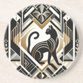 Moderner Abstrakter Dekorationskatze Sandstone Unt Getränkeuntersetzer (Vorne)