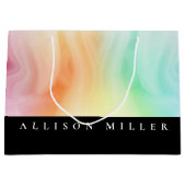 Moderner Abstrakter Designer Watercolor Personalis Große Geschenktüte (Vorderseite)