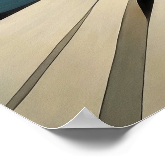 Moderner abstrakter Designfuturismus 4:3 Poster (Ecke)