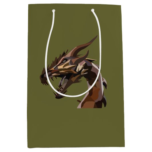 Moderner Abstrakter Drache Mittlere Geschenktüte (Vorderseite)