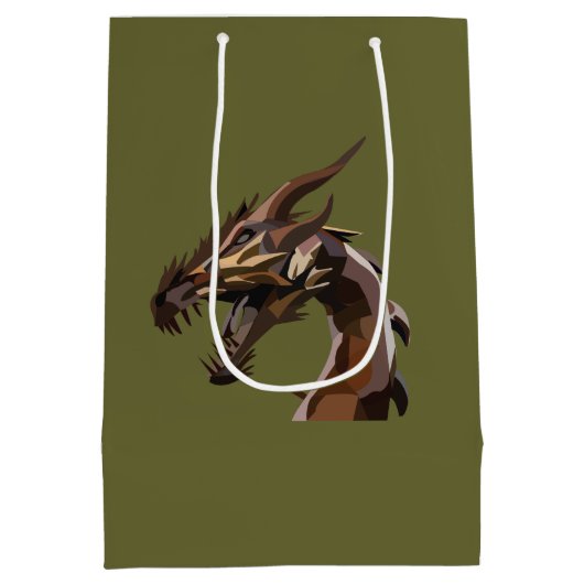 Moderner Abstrakter Drache Mittlere Geschenktüte (Rückseite)