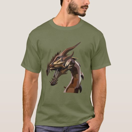 Moderner Abstrakter Drache T-Shirt (Vorderseite)
