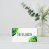 Moderner Abstrakter Emerald Green Brush Stroke Tre Visitenkarte (Stehend Vorderseite)