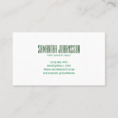 Moderner Abstrakter Emerald Green Brush Stroke Tre Visitenkarte (Rückseite)