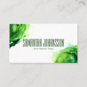Moderner Abstrakter Emerald Green Brush Stroke Tre Visitenkarte (Vorderseite)