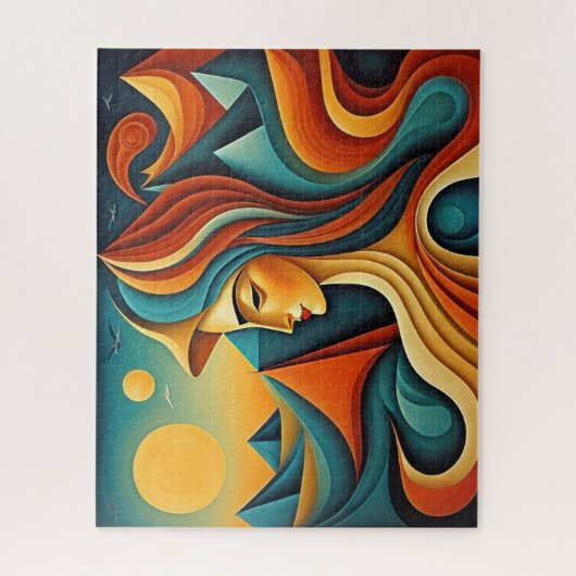 Moderner abstrakter Entwurf Kubismus Surrealismus Puzzle (Vertikal)