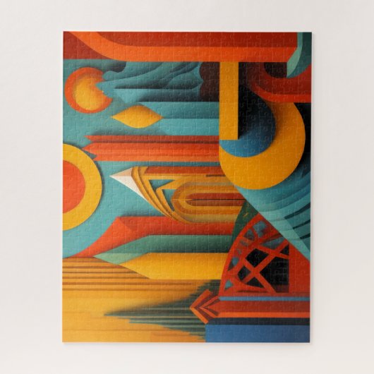 Moderner abstrakter Entwurf Kubismus Surrealismus Puzzle (Vertikal)