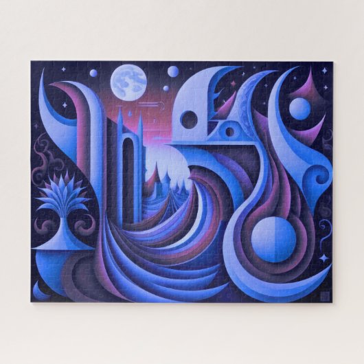 Moderner abstrakter Entwurf Kubismus Surrealismus Puzzle (Horizontal)