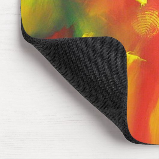 Moderner Abstrakter Expressionismus rotes Gelb Mousepad (Ecke)