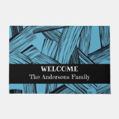 Moderner Abstrakter Familienname Willkommen Fußmatte (Vorderseite)