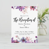 Moderner Abstrakter floraler Empfang Einladung (Stehend Vorderseite)