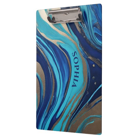 Moderner Abstrakter Flow Art- Klemmbrett (Links)