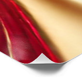 Moderner Abstrakter Flow Art-Red und Gold- Poster (Ecke)