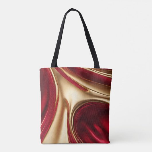 Moderner Abstrakter Flow Art-Red und Gold- Tasche (Rückseite)