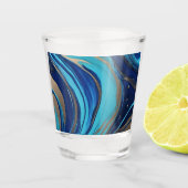 Moderner Abstrakter Flow Art- Schnapsglas (Vorderseite)