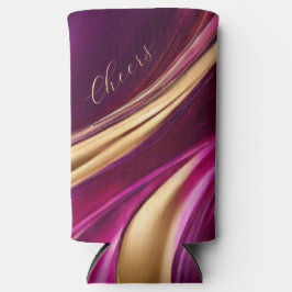 Moderner Abstrakter Fluss Kunst - Fuchsia Lila und Selters Dosenkühler