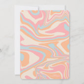 Moderner abstrakter Flüssig-Wirbel Peach Fuzz Einladung (Rückseite)