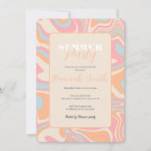 Moderner abstrakter Flüssig-Wirbel Peach Fuzz Einladung (Vorderseite)