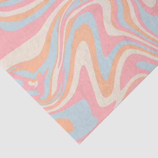 Moderner abstrakter Flüssig-Wirbel Peach Fuzz Seidenpapier (Detail)