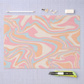 Moderner abstrakter Flüssig-Wirbel Peach Fuzz Seidenpapier (Handwerk)