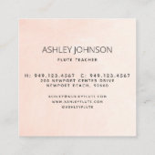 Moderner Abstrakter Flutlehrer - Blush & Navy Squa Quadratische Visitenkarte (Rückseite)