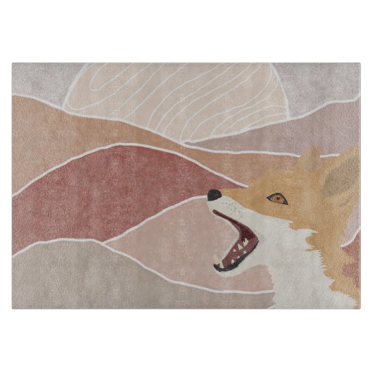 Moderner Abstrakter Fuchs & Die Hügel Schneidebrett (Vorderseite)