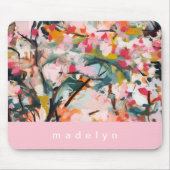 Moderner abstrakter gemalter botanischer Baum Mousepad (Vorne)