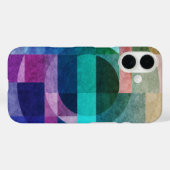 Moderner abstrakter geometrischer Blaugrün-rosa Kr Case-Mate iPhone Hülle (Rückseite (Horizontal))