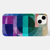 Moderner abstrakter geometrischer Blaugrün-rosa Kr Case-Mate iPhone Hülle (Rückseite (Horizontal))