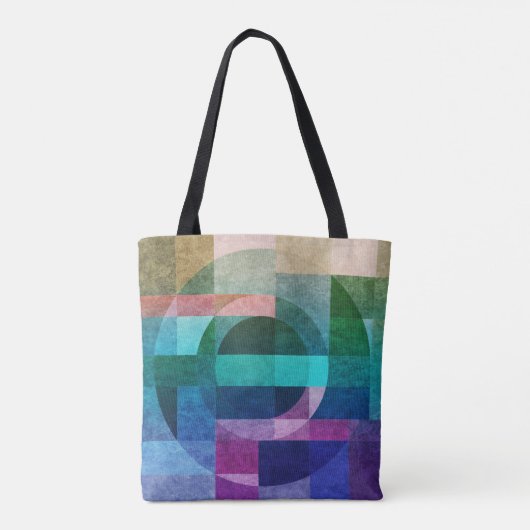 Moderner abstrakter geometrischer Blaugrün-rosa Kr Tasche (Rückseite)