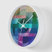 Moderner abstrakter geometrischer Blaugrün-rosa Kr Uhr (Winkel)