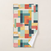 Moderner Abstrakter geometrischer Farbblock Mitte  Badhandtuch Set (Handtuch)