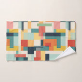 Moderner Abstrakter geometrischer Farbblock Mitte  Badhandtuch Set (Handtuch)