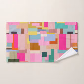 Moderner Abstrakter geometrischer Farbblock Mitte Badhandtuch Set (Handtuch)