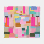 Moderner Abstrakter geometrischer Farbblock Mitte  Fleecedecke (Vorderseite (Horizontal))