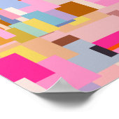 Moderner Abstrakter geometrischer Farbblock Mitte  Poster (Ecke)