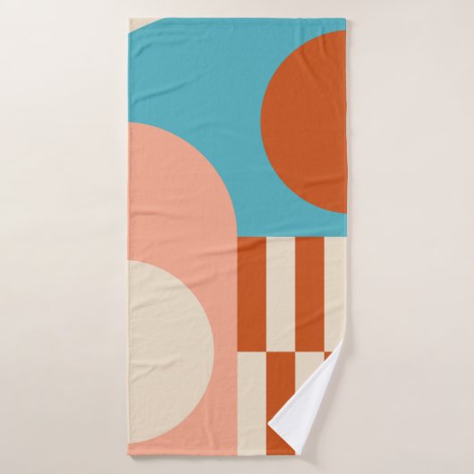 Moderner abstrakter geometrischer Hintergrund mit Badehandtuch (Badehandtuch)