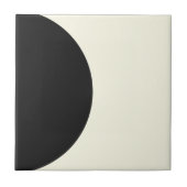Moderner Abstrakter geometrischer Kreis Schwarz/We Fliese (Vorderseite)