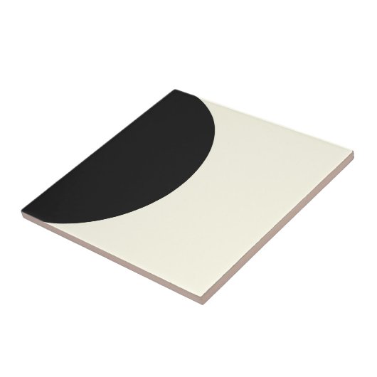 Moderner Abstrakter geometrischer Kreis Schwarz/We Fliese (Seite)