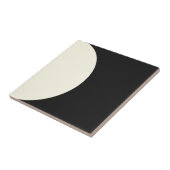 Moderner Abstrakter geometrischer Kreis Schwarz/We Fliese (Seite)