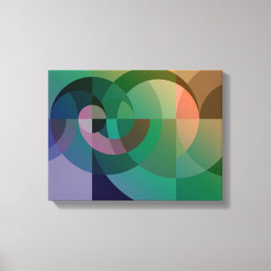 Moderner Abstrakter geometrischer Meeresuntergang Leinwanddruck