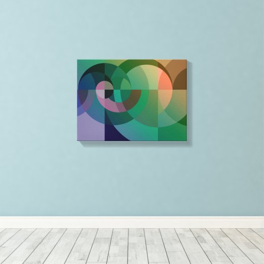 Moderner Abstrakter geometrischer Meeresuntergang  Leinwanddruck (Insitu (Holzboden))