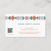 Moderner abstrakter geometrischer QR-Code farbig Visitenkarte (Rückseite)