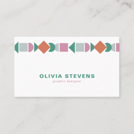 Moderner abstrakter geometrischer QR-Code farbig Visitenkarte (Vorderseite)