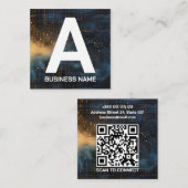 Moderner abstrakter geometrischer QR-Code Telefonnummerkarte (Vorne/Hinten)