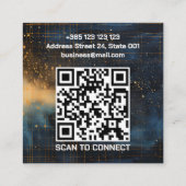 Moderner abstrakter geometrischer QR-Code Telefonnummerkarte (Rückseite)