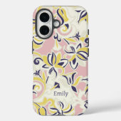 Moderner Abstrakter Girley Floral Personalisierter Case-Mate iPhone Hülle (Rückseite)