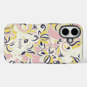 Moderner Abstrakter Girley Floral Personalisierter Case-Mate iPhone Hülle (Rückseite (Horizontal))