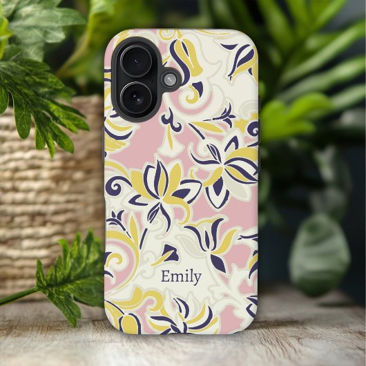 Moderner Abstrakter Girley Floral Personalisierter Case-Mate iPhone Hülle