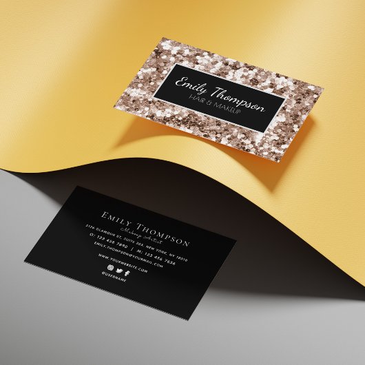 Moderner Abstrakter Glitzer-Musterhaar-Künstler Visitenkarte